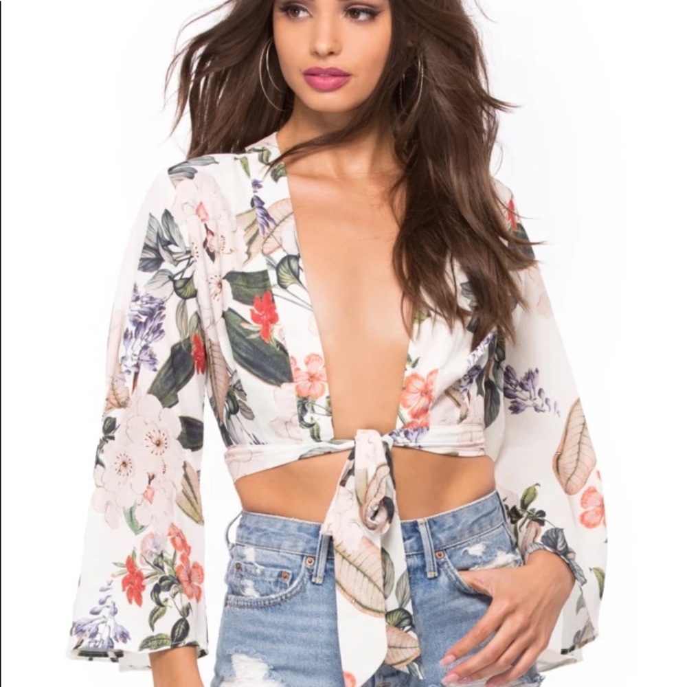 Show Me Your Mumu Floral Jordyn Tie Top